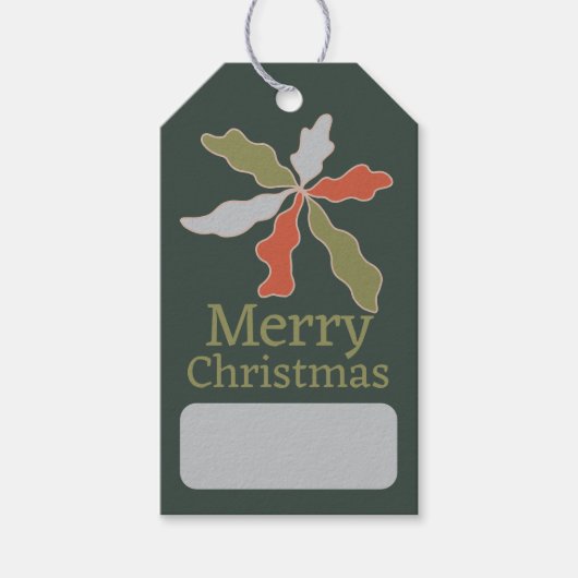 Colorful Abstract Botanical Christmas Cadeaulabel (Voorkant)