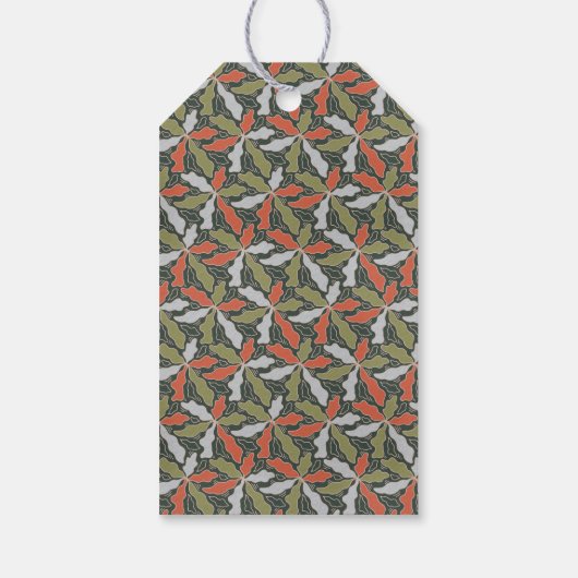 Colorful Abstract Botanical Christmas Cadeaulabel (Achterkant)