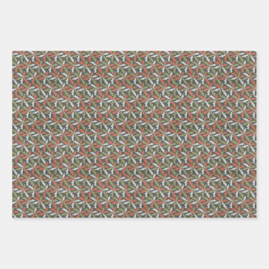 Colorful Abstract Botanical Inpakpapier Vel (Voorkant 3)