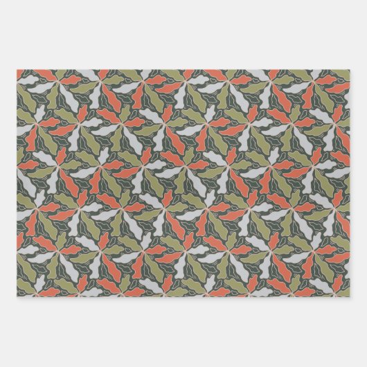 Colorful Abstract Botanical  Inpakpapier Vel (Voorkant 2)