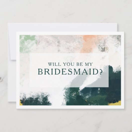 Colorful Abstract Bridesmaid proposal Kaart (Voorkant)