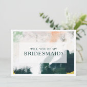 Colorful Abstract Bridesmaid proposal Kaart (Staand voorkant)