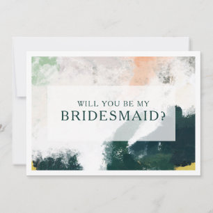 Colorful Abstract Bridesmaid proposal Kaart