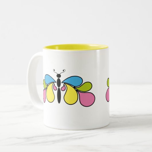 Colorful Abstract Butterfly Coffee Mok (Voorkant links)