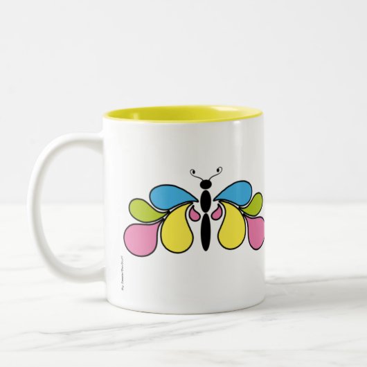 Colorful Abstract Butterfly Coffee Mok (Links)
