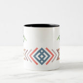 Colorful Abstract Cave Petroglyphs Kokopelli Tweekleurige Koffiemok (Center)