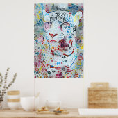 Colorful Abstract Cheetah Poster (Keuken)