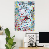 Colorful Abstract Cheetah Poster (Thuiskantoor)