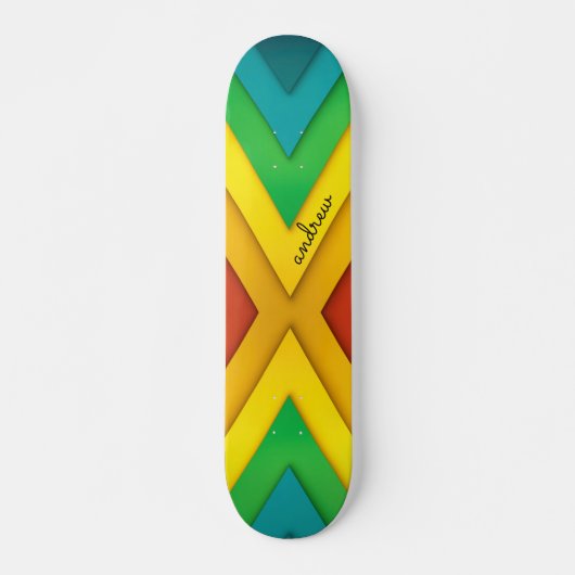 Colorful Abstract Chevron Pattern Persoonlijk Skateboard (Voorkant)