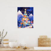 Colorful Abstract Christmas Tree Poster (Keuken)