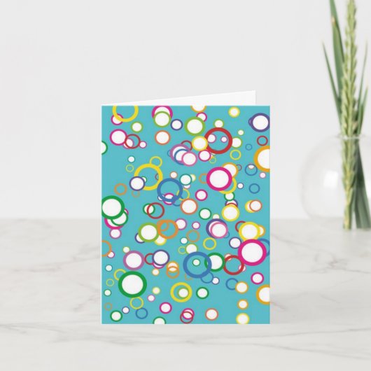 Colorful Abstract Circles, Birthday Kaart (Voorkant)