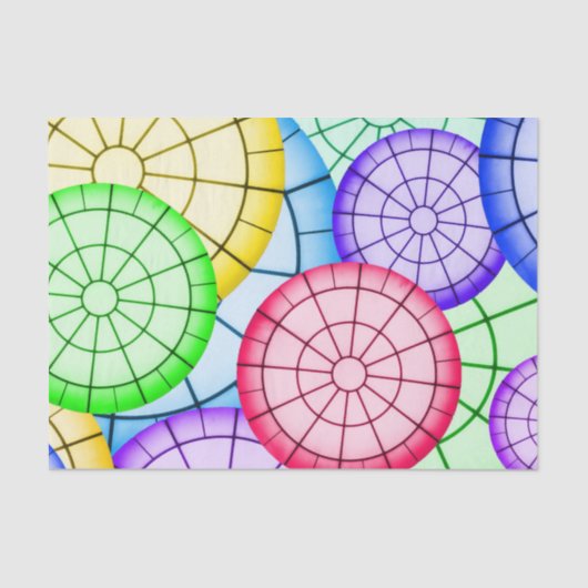 Colorful Abstract Circles Patroon Tissuepapier (Voorkant)