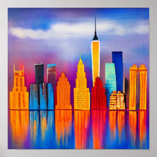 Colorful Abstract City Poster