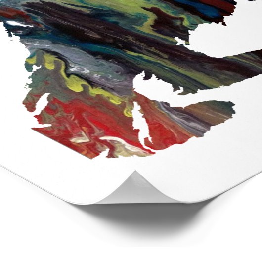 Colorful abstract cocker spaniel silhouet poster (Hoek)