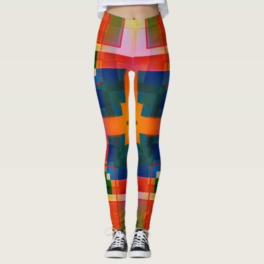 Colorful Abstract Creative Patroon Leggings (Voorkant)