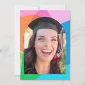 Colorful Abstract Cute Fun Photo Graduparty Kaart (Achterkant)