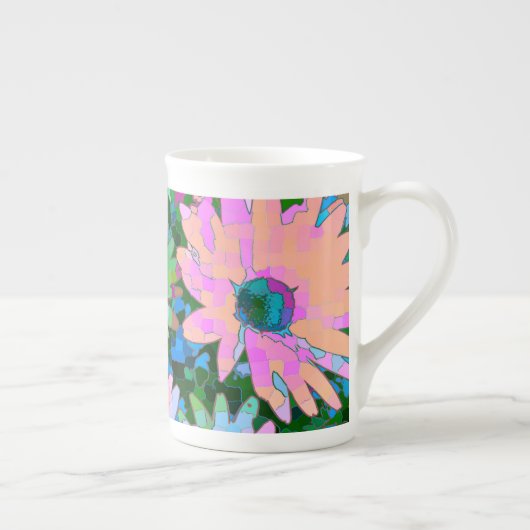 Colorful Abstract Daisies 2 Porselein Kop (Rechts)