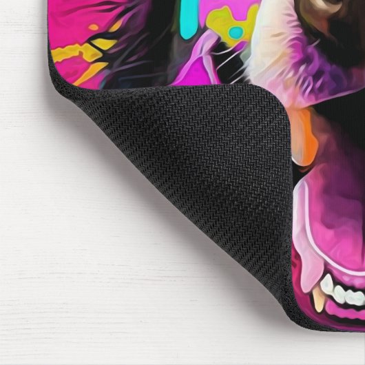 Colorful Abstract Dog Muismat (Hoek)