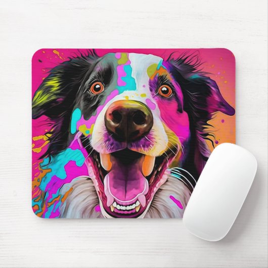 Colorful Abstract Dog Muismat (Met muis)
