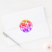 Colorful Abstract Dog Pawprint Ronde Sticker (Envelop)