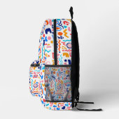 Colorful Abstract Doodle Backpack – Retro 90s Aest Bedrukte Rugzak (Rechts)