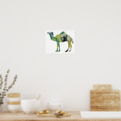 Colorful abstract Dromedary silhouette Poster (Keuken)