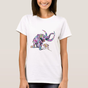 Colorful Abstract Elephant Illustratie T-shirt