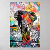 Colorful Abstract Elephant Poster (Voorkant)