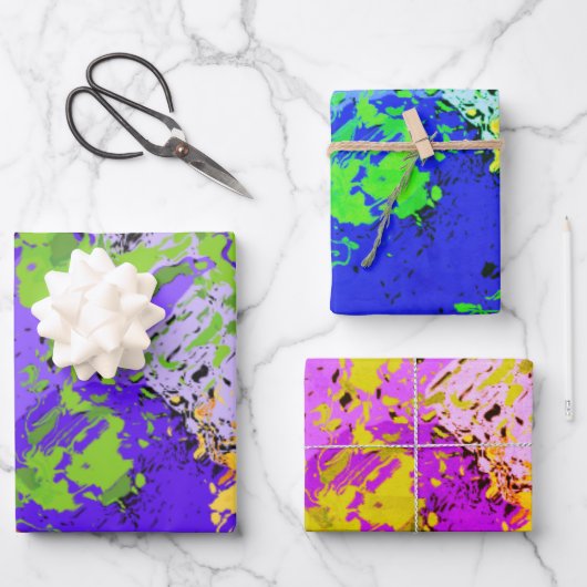 Colorful abstract energy wave inpakpapier vel (Voorkant)