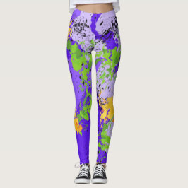 Colorful abstract energy wave leggings