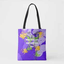 Colorful abstract energy wave tote bag