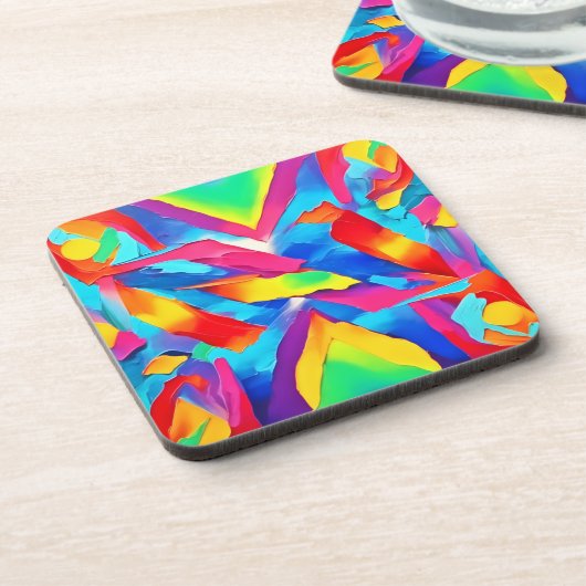 Colorful Abstract Expressionisme Art Bier Onderzetter (Linkerzijde)