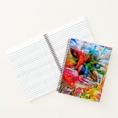 Colorful Abstract Expressionist Cat Art Print" Notitieboek (Binnen)