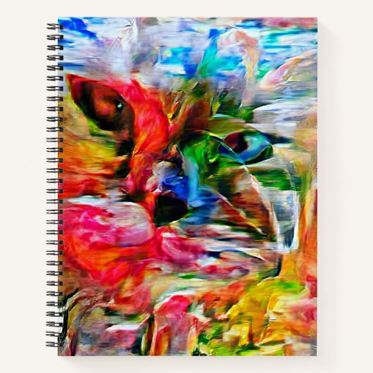 Colorful Abstract Expressionist Cat Art Print" Notitieboek (Voorkant)