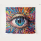 Colorful abstract eyes wandkleed (Voorkant (horizontaal))