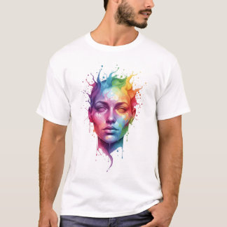 Colorful Abstract Face Art design T-shirt