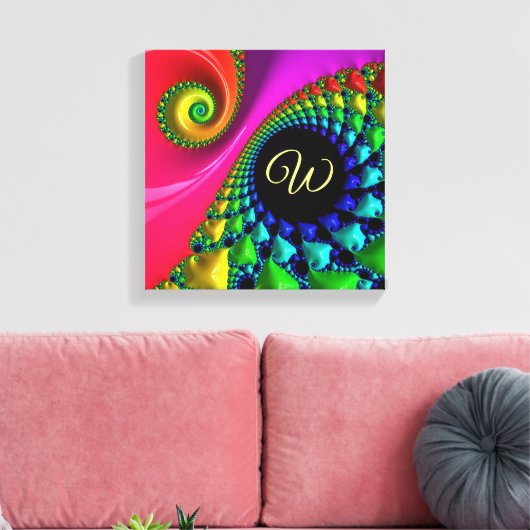 Colorful Abstract Fantasy Fractal Canvas Afdruk (Insitu (Woonkamer))