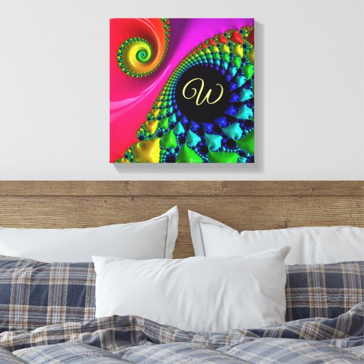 Colorful Abstract Fantasy Fractal Canvas Afdruk (Insitu (Slaapkamer))