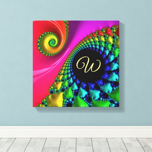 Colorful Abstract Fantasy Fractal Canvas Afdruk (Insitu (Houten vloer))