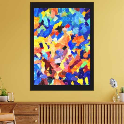 Colorful Abstract finger painting art Canvas Afdruk (Insitu (Woonkamer))