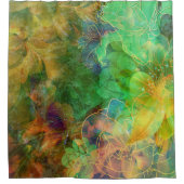 Colorful Abstract Floral Collage Douchegordijn (Voorkant)
