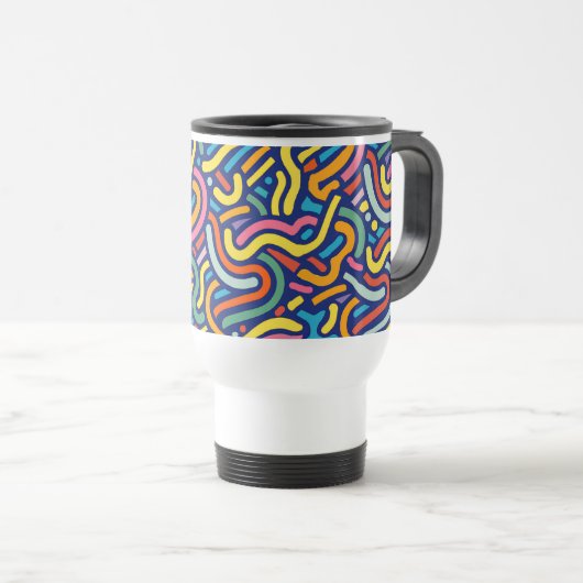 Colorful Abstract Flow Mug Reisbeker (Voorkant rechts)