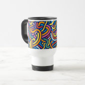 Colorful Abstract Flow Mug Reisbeker (Voorkant links)