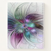 Colorful Abstract Flower Floral Fractal Art Name Notitieboek (Achterkant)