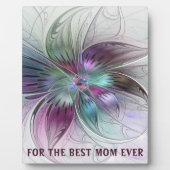 Colorful Abstract Flower Floral Fractal Best Mama Fotoplaat (Voorkant)