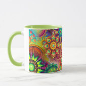 Colorful Abstract Flowers Coffee Mok (Links)