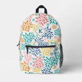 Colorful Abstract Flowers Patroon Bedrukte Rugzak (Voorkant)