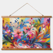 Colorful Abstract Flowers Vibrant Explosion Art Ch Hangend Wandkleed (Voorkant)