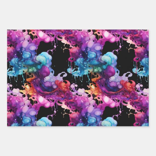 Colorful Abstract Fluid Art - Vibrant & Dynamic Inpakpapier Vel (Voorkant)