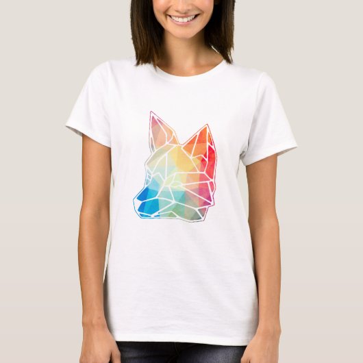 Colorful Abstract Fox T-shirt (Voorkant)